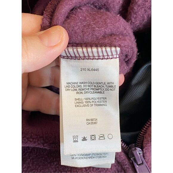 Columbia Purple Fleece Full Zip Jacket Cinch Hem Ladies Size M - Picture 8 of 13